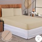 Jogo de Lençol 03 Peças 400 Fios Cama Casal Queen Micropercal Ponto Palito