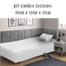 Jogo de Lençol 2 Peças Box Conjugado Unibox Solteiro Branco Arrumadinho Enxovais