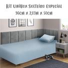 Jogo de Lençol 2 Peças Box Conjugado Unibox Solteiro King Especial Azul Arrumadinho Enxovais