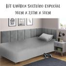Jogo de Lençol 2 Peças Box Conjugado Unibox Solteiro King Especial Cinza Arrumadinho Enxovais