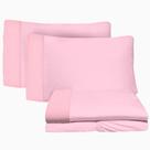 Jogo de Lençol 4 Peças Queen 1,58m x 1,98m Quadrados 05 Rosa Arrumadinho Enxovais
