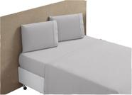 Jogo De Lençol 400 Fios Queen Size Micropercal 4 Peças Cinza