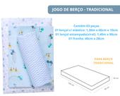 Jogo de lençol berço tradicional 3-peças algodão - enxoval