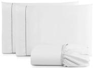 Jogo De Lençol Cama Box Queen 3 Peças Percal 400 Fios Toque Macio Branco