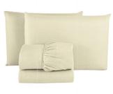 Jogo de Lençol Cama Casal Padrão Box 3 Peças Liso com Elástico em toda volta - 1,88m x 1,38m x 20cm