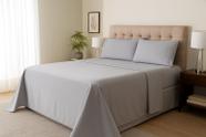 Jogo De Lençol Cama Casal Ponto Palito 3 Pçs Percal 200 Fios