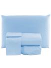 Jogo de Lençol Cama Casal Queen 3 Peças Liso AZUL
