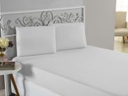 Jogo de Lençol Cama de Viúva 1,28m x1,88m 3pç Algodão Branco