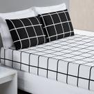 Jogo de Lençol Cama King 3 Peças 200 Fios Micropercal Austin - Preto
