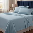 Jogo de Lençol Cama King 4 peças 230 Fios 100% Algodão Reffinata Color Buettner Azul