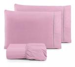 Jogo De Lençol Cama Queen 3 Pçs Percal 400 Fios Peletizado