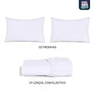 Jogo de Lençol Casal 3 Peças 100% Algodão Fio Penteado Percal 200 Fios - Lençol Confortável & Respirável Lençol de Hotel