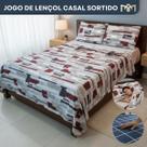 Jogo De Lençol Casal 4 Peças 400 Fios Estampas Sortidas Extra Macio Premium