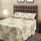 Jogo de Lençol Casal Cama Queen Algodão 4 Pçs Flores