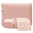 Jogo de Lençol Casal Padrão Bordado Ingles Micropercal 300 Fios Toque de Algodão 3 Peças - Rose Jogo de Lençol Casal Padrão Bordado Ingles Micropercal 300 Fios Toque de Algodão 3 Peças - Rose