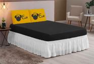 Jogo de lençol casal queen 03 peças estampado ELA/ELA AMARELO PRETO