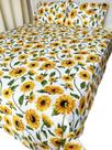 Jogo de Lençol Casal Queen 4 Peças Girassol Roupa de Cama Percal 100% Algodão