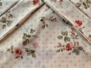 Jogo de Lençol Casal Super King 4 Peças Bolinha Salmão 100% Algodão