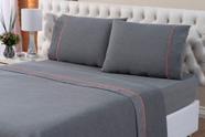 Jogo de Lençol Chambray 180 - Casal - Percal Misto - Black Melancia - (JLC005.CHA.BLM) - Lucat Home