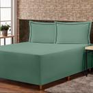 Jogo de Lençol Conjugado para Cama Box KING Versatile com Fronhas 03 Peças Capa Luva Percal 300 Fios Toque Acetinado