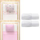 Jogo de lençol de berço Estampado com fronha Kit 6 Peças Rosa e Branco Arco Iris Jogo de lençol de berço Estampado com fronha Kit 6 Peças Rosa e Branco Arco Iris