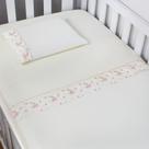 Jogo de Lençol de Mini Berço P.P 03 peças - Floral Rosa