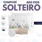 Jogo de Lençol Fronha Estampa Borboleta Micropercal 400 Fios - Solteiro Jogo de Lençol Fronha Estampa Borboleta Micropercal 400 Fios - Solteiro