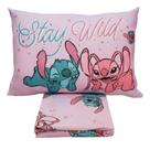 Jogo De Lençol Infantil 2 Pçs Lilo Stitch Rosa Angel Disney