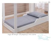 Jogo de lençol infantil p/ mini cama 03-peças malha essence baby joy