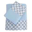 Jogo de Lençol Junior 78cm x 1,62m Puzzle Azul Arrumadinho Enxovais