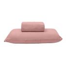 Jogo de Lençol KazzaVip Solteiro Malha 100% Algodão Basic Liso 2 Peças Rosa Pastel