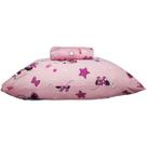 Jogo de Lençol KazzaVip Solteiro Malha Mista 70% Algodão e 30% Poliéster Estampado Disney Minnie Estrela Kids 2 Peças Rosa