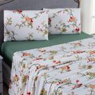 Jogo De Lençol Mabele King 4 Peças Micro Percal 400 Fios Estampado Floral - Verde