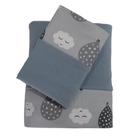 Jogo de Lençol Mini Cama 100% Algodão Balão Cinza Arrumadinho Enxovais