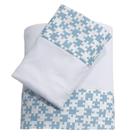 Jogo de Lençol Mini Cama 100% Algodão Puzzle Branco Arrumadinho Enxovais Jogo de Lençol Mini Cama 100% Algodão Puzzle Branco Arrumadinho Enxovais