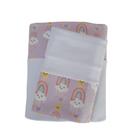 Jogo de Lençol Mini Cama 3 Peças Malha 100% Algodão Arco Iris 01 Branco Arrumadinho Jogo de Lençol Mini Cama 3 Peças Malha 100% Algodão Arco Iris 01 Branco Arrumadinho
