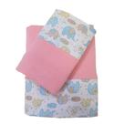 Jogo de Lençol Mini Cama Elefante Cute Rosa Arrumadinho Enxovais Jogo de Lençol Mini Cama Elefante Cute Rosa Arrumadinho Enxovais