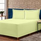 Jogo de Lençol p/ Cama Box Complet Verde King 03 Peças - Percal 140 Fios