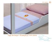 Jogo de lençol p/ mini cama 03-peças fisher-price - incomfral