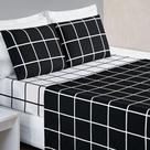 Jogo De Lençol Queen Square 4 Peças Preto Jogo De Lençol Queen Square 4 Peças Preto