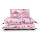 Jogo De Lençol Queen Sublime 400 Fios Micropercal Toque De Algodão 4 Peças Flora - 100% Poliéster