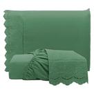 Jogo De Lençol Realce Casal 3 Peças Percal 300 Fios Bordado Inglês Macio - Verde - 100% Poliéster Jogo De Lençol Realce Casal 3 Peças Percal 300 Fios Bordado Inglês Macio - Verde - 100% Poliéster