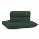 Jogo De Lençol Solteiro Premium Soft 600 Fios Micropercal Verde Escuro Ponto Palito Toque Macio 3 Peças
