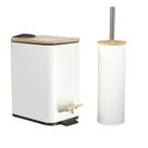 Jogo de Lixeira 5 Litros Pedal Escova Sanitária Lavabo Banheiro Higiene Acessórios Cesto de Lixo Jogo de Lixeira 5 Litros Pedal Escova Sanitária Lavabo Banheiro Higiene Acessórios Cesto de Lixo