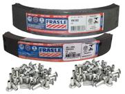 Jogo de Lonas de Freio Dianteiro e Traseiro para Fusca 1200 1300 - Rodado 5 Furos - com rebites