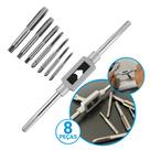 Jogo de Machos com Vira Macho Manual e Extrator Saca Parafuso com 8 Peças de M3 a M12 Profissional