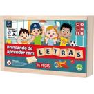 Jogo de Madeira Brincando de Aprender C/Letras 36Pças Coluna