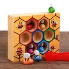 Jogo de madeira montessoriano - Educacional Brinquedos - Colmeia Jogo Cognitivo de Clipe Pequeno