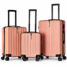 Jogo de Malas de Viagem ABS 3 Peças RZNL Rodas 360 Super Leve com Gancho Cor:Dourado