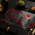 Jogo de Mesa Americano 6 Peças Sousplat de PVC para Mesa Posta Japão Oriental Vermelho